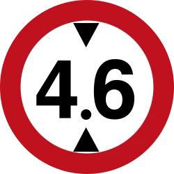 תמרור 416 – אסורה הכניסה לרכב שגבהו כולל המטען עולה על מספר המטרים הרשום בתמרור