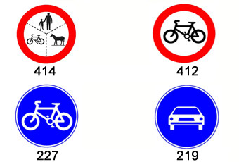 , 1477. איזה תמרור מתיר כניסת אופניים?